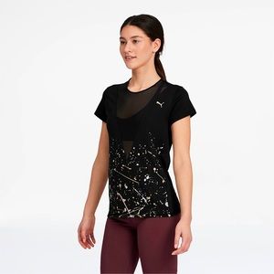 Puma Metal Splash Deep Sheer V Tee Women’s Size XS